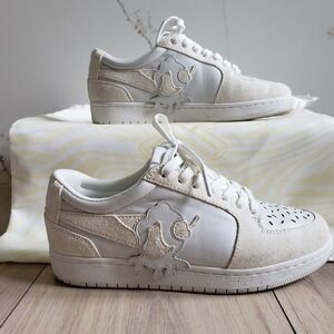 Scoops Sneakers Womens 7 White Cream Vanilla Beans Leather Low Top Shoes